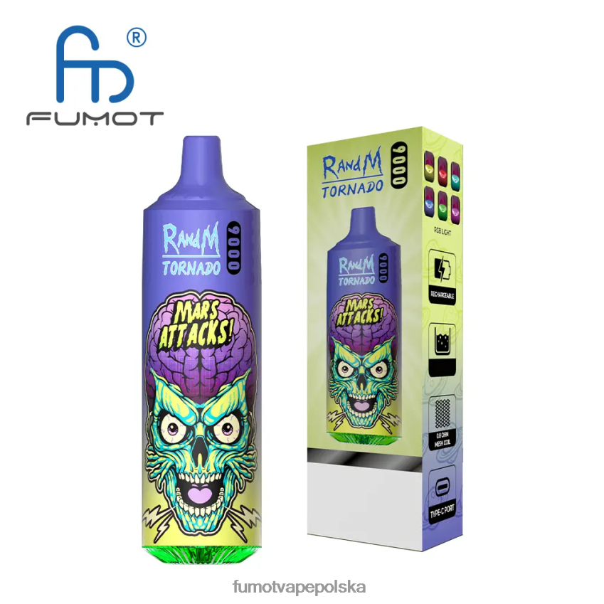 Fumot Tornado 9000 jednorazowy długopis do waporyzacji - 18ml (1 szt.) - Fumot Vape Online Shop 2ZVZ6010 bujny lód