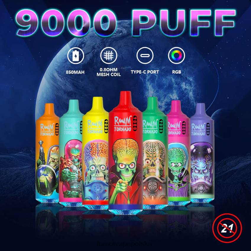 Fumot Tornado 9000 jednorazowy długopis do waporyzacji - 18ml (1 szt.) - Fumot Vape Online Shop 2ZVZ6010 bujny lód