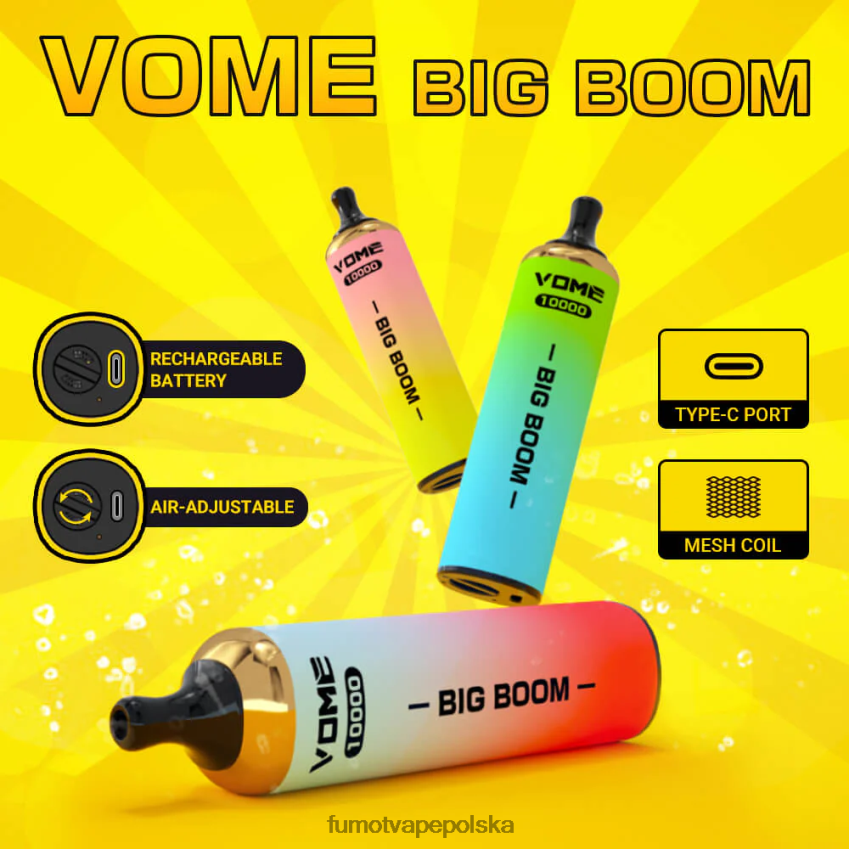 Fumot Vome Big Boom jednorazowy długopis vape 10000 - 20ml (1 szt.) - Fumot Cena 2ZVZ60443 kiwi gujawa