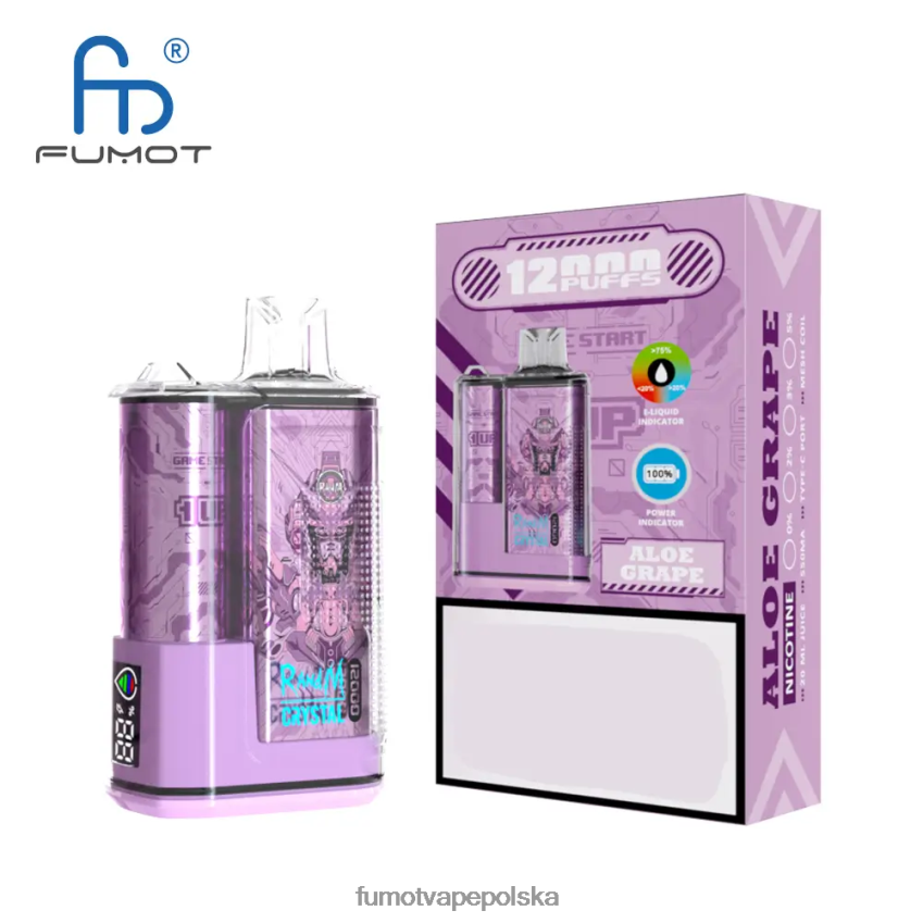 Fumot Crystal 1 sztuka - 12000 jednorazowych pudełek na vape 20ml - Fumot E Papieros 2ZVZ60267 owocowa fuzja