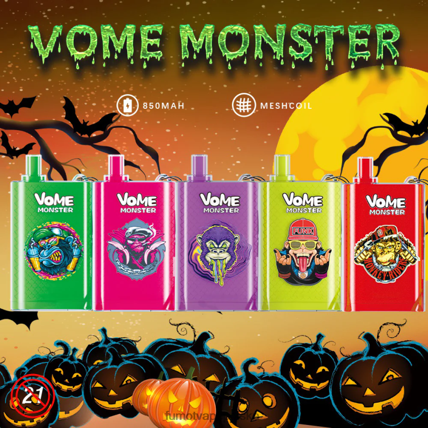 Fumot Vome Monster Jednorazowe urządzenie do waporyzacji 10000 - 20ml (1 szt.) - Fumot Vape Online Shop 2ZVZ60430 kiwi, marakuja, gujawa